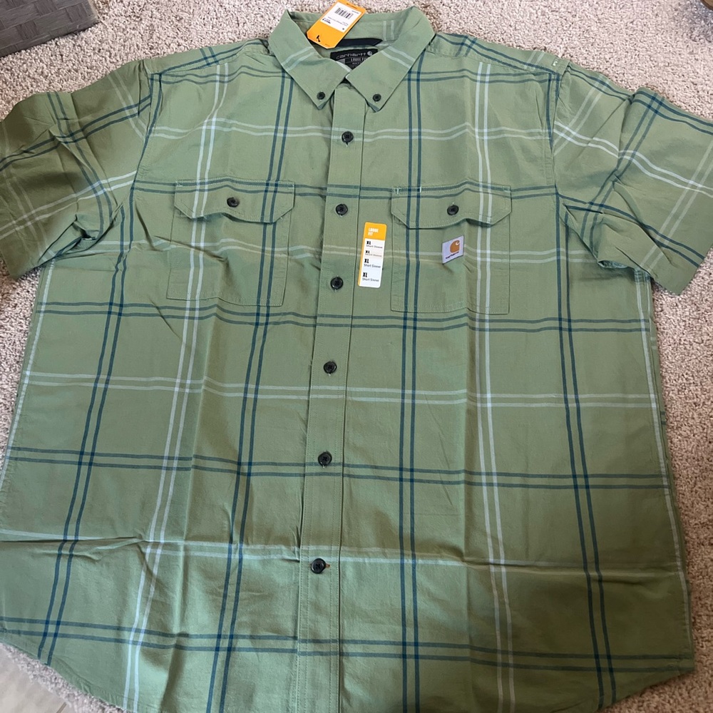 NWT Carhartt Green Plaid Shirt